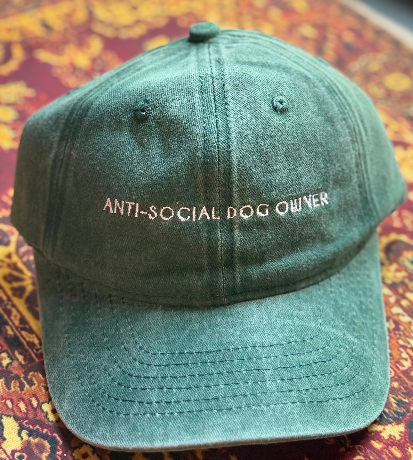Anti-Social Dog Owner Cap – Green